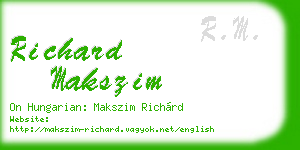 richard makszim business card