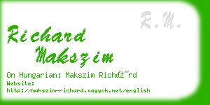 richard makszim business card